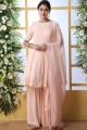 Georgette Anarkali Suit with Georgette in Peach