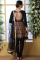 Black Art Silk Anarkali Suit in Art Silk