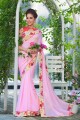 Exquisite Pink Chiffon Saree