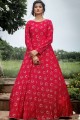 Rani Pink Georgette Churidar Gown Dress