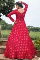 Rani Pink Georgette Churidar Gown Dress
