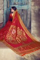Alluring Red Nylon Silk saree