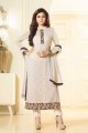 Indian Ethnic White Georgette Churidar Suit