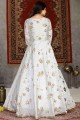 White Taffeta Gown Dress
