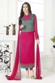 Contemporary Green Georgette Churidar Suit