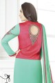 Classy Red Georgette Churidar Suit