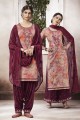 Impressive Multi Color Cotton Slub Print with Work Patiala Suit