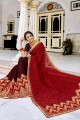 Glorious Red Georgette saree