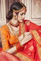 Stylish Red Heavy Banarasi Silk saree