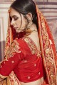 Designer Orange Heavy Banarasi Silk saree