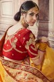 Stylish Yellow Heavy Banarasi Silk saree