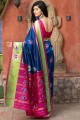Silk Saree with Weaving in Royal blue