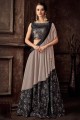 Black Party Lehenga Choli in Jacquard silk with Embroidered