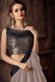 Black Party Lehenga Choli in Jacquard silk with Embroidered