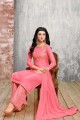 Latest Pink Silk Palazzo Suit