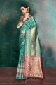 Green, red Banarasi Silk saree