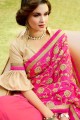 Ethinc Pink Art Silk saree