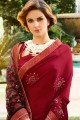 Adorable Maroon Art Silk saree
