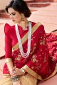 Red & Cream Art Silk saree