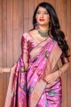Magenta Banarasi Silk saree