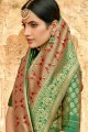 Dazzling Green Silk Base saree
