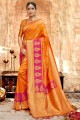 Orange Silk Base saree