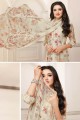 Beautiful Off White Pure Cotton Camric Palazzo Suit