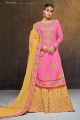 Light Pink Foux Georgette  Palazzo Suit