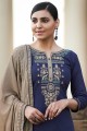 Cotton Churidar Suits in Blue with Cotton