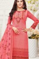 Pink Cotton Palazzo Suits with dupatta