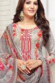 Cotton Grey Palazzo Suits with dupatta