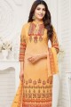 Creamy Yellow Cotton Palazzo Suits in Cotton