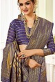 Silk Saree with Weaving in Two Tone Blue