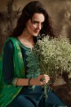 sea Blue Patiala Salwar Patiala Suits in Silk with Cotton