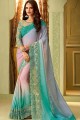 Alluring Multicolor Saree in Silk with Embroidered