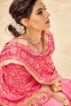 Latest Georgette Embroidered Pink Saree with Blouse