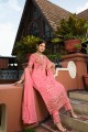 Palazzo Suits in Pink Satin Georgette with Satin Georgette