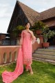 Palazzo Suits in Pink Satin Georgette with Satin Georgette