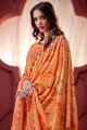 Cotton Silk Palazzo Suits in Orange with dupatta