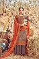 Light Brown Palazzo Suits in Cotton with Cotton