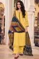 Yellow Cotton Palazzo Suits in Cotton