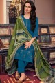 Blue Palazzo Suits in Cotton