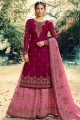 Rani Pink Sharara Suits in Satin Georgette with Satin Georgette