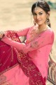Satin Georgette Satin Georgette Pink Sharara Suits with dupatta