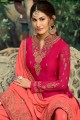 Rose Pink Satin Georgette Satin Georgette Sharara Suits with dupatta