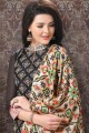 Black Churidar Suits in Silk with Chanderi