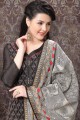 Black Banarsi Jacquard Silk Churidar Suits