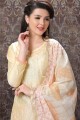 Lime  Chanderi Churidar Suits with Chanderi