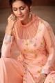 Baby Pink Palazzo Suits in Georgette Viscose