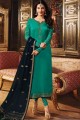 Green Churidar Suits with Satin Georgette